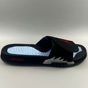 Air Jordan Hydro 5 Retro Slide Men Size 14 Black Metallic Sandals 555501-061 NEW